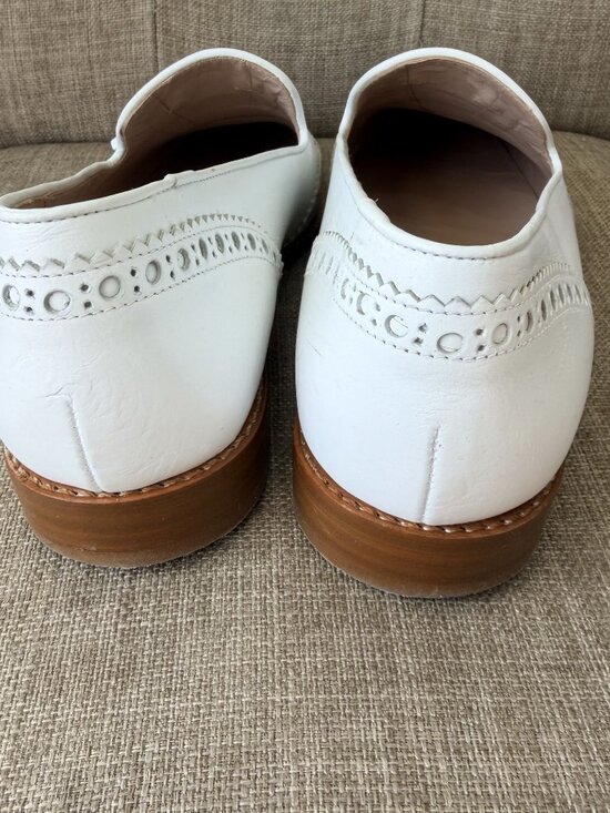 Stuart Weitzman White Leather Tassel Loafers Women’s Size 9M - Picture 4 of 9